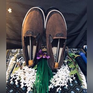 Crevo Brown Slip-On Canvas Loafers